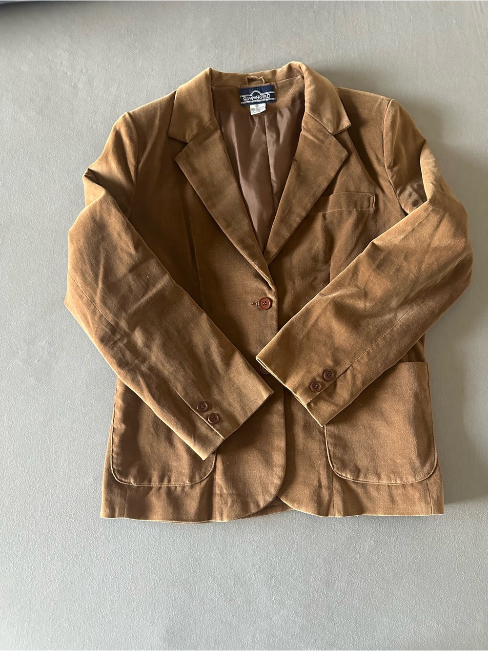 Vintage Summerfield Tan/Camel Velveteen Blazer
